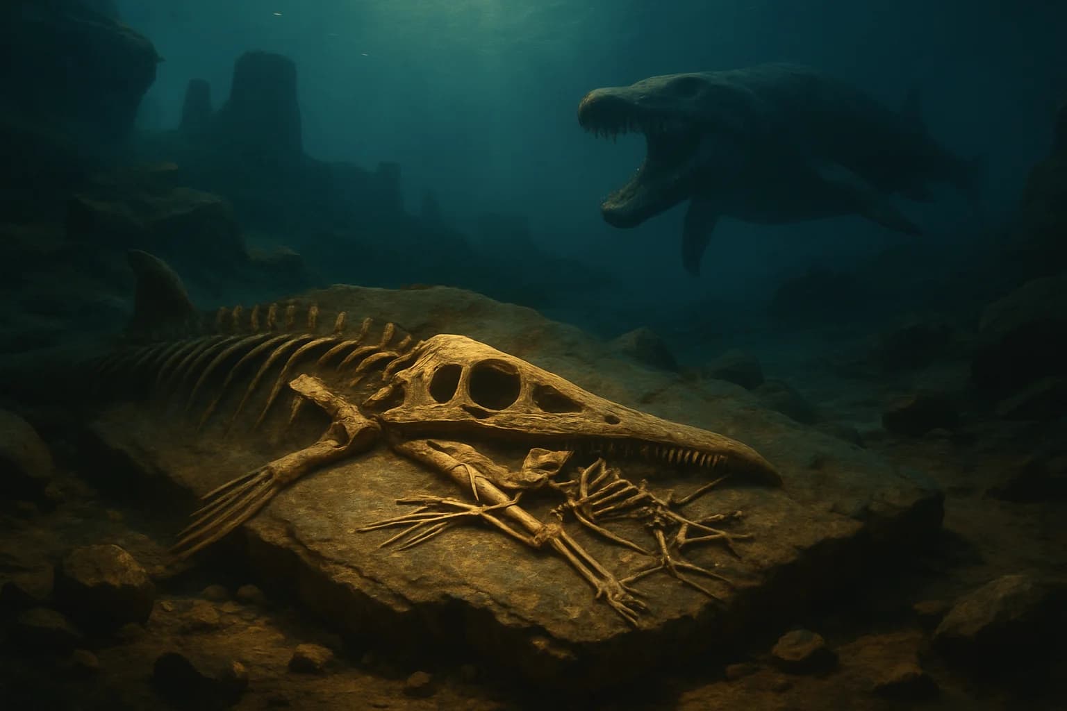 100 Milyon Yıllık “Bag of Bones” Fosili: Pterozoru Yiyen İhtiyozoru Ne Öldürdü?